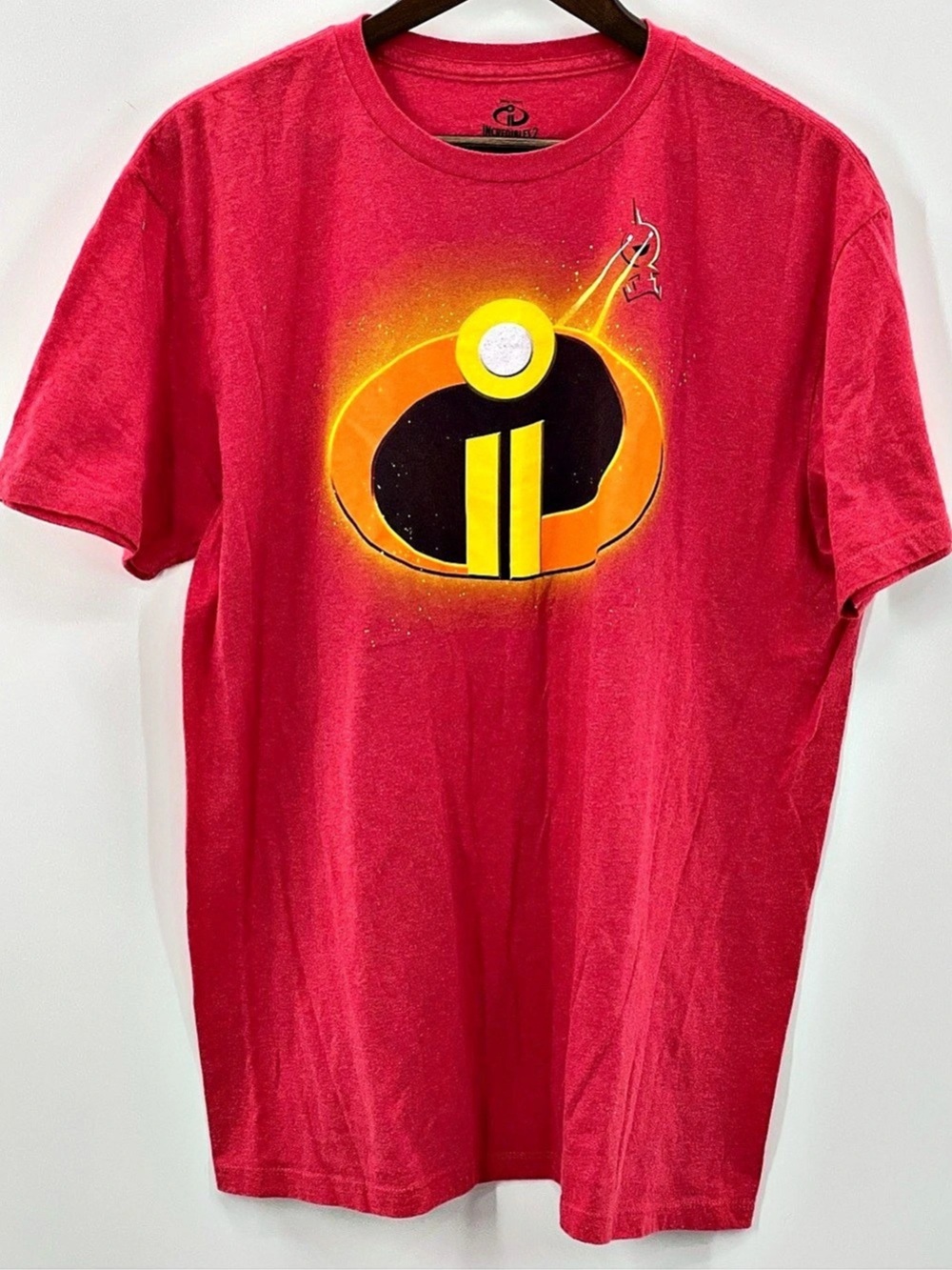 508 Disney Pixar Incredibles 2 Logo Graphic T-Shirt Graphic Tee Red & Orange XL
